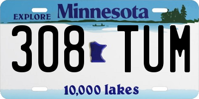 MN license plate 308TUM