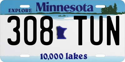 MN license plate 308TUN