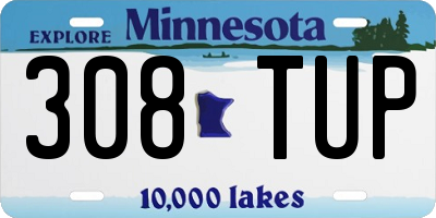MN license plate 308TUP