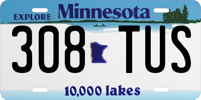 MN license plate 308TUS