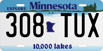 MN license plate 308TUX