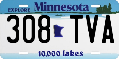 MN license plate 308TVA