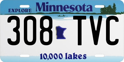 MN license plate 308TVC