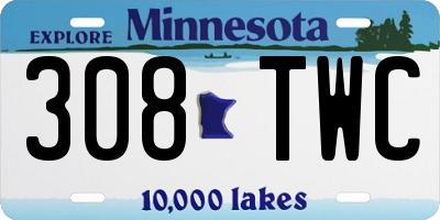 MN license plate 308TWC