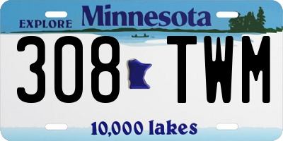 MN license plate 308TWM