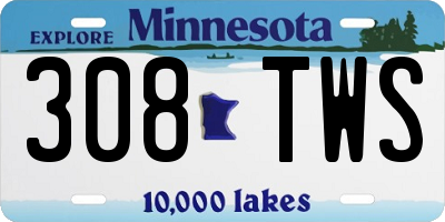 MN license plate 308TWS