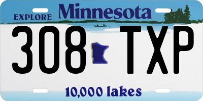 MN license plate 308TXP