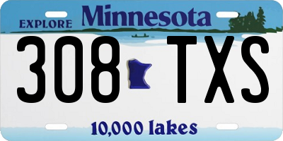 MN license plate 308TXS