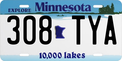 MN license plate 308TYA