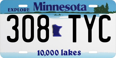 MN license plate 308TYC