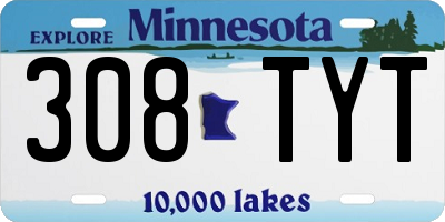 MN license plate 308TYT