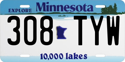 MN license plate 308TYW