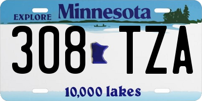 MN license plate 308TZA