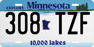 MN license plate 308TZF