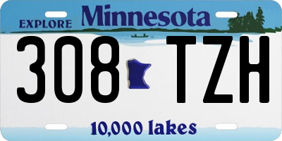 MN license plate 308TZH