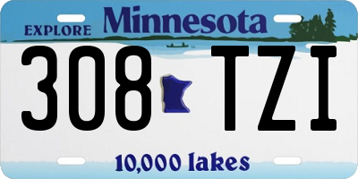 MN license plate 308TZI