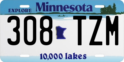 MN license plate 308TZM