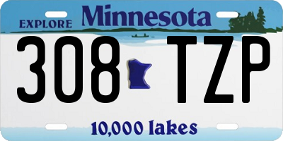 MN license plate 308TZP