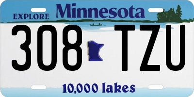 MN license plate 308TZU