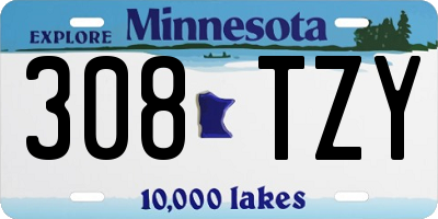 MN license plate 308TZY