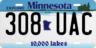 MN license plate 308UAC