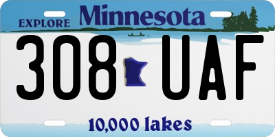 MN license plate 308UAF