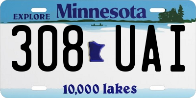 MN license plate 308UAI