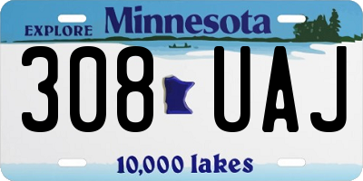 MN license plate 308UAJ