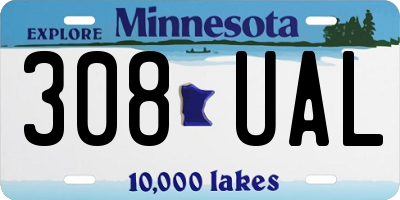 MN license plate 308UAL