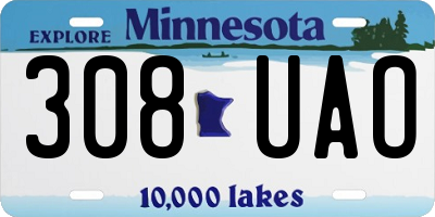MN license plate 308UAO