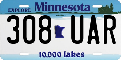 MN license plate 308UAR