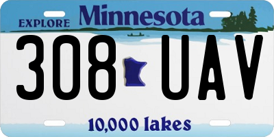 MN license plate 308UAV