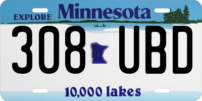 MN license plate 308UBD