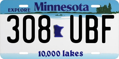 MN license plate 308UBF