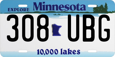 MN license plate 308UBG