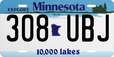 MN license plate 308UBJ