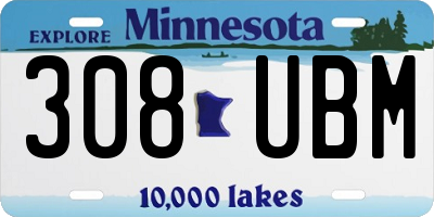 MN license plate 308UBM