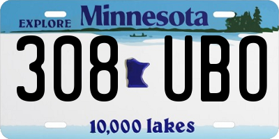 MN license plate 308UBO