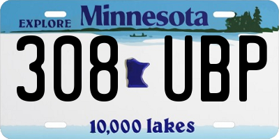 MN license plate 308UBP