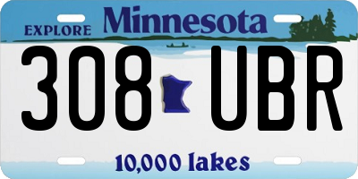 MN license plate 308UBR