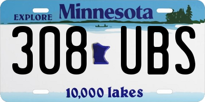 MN license plate 308UBS