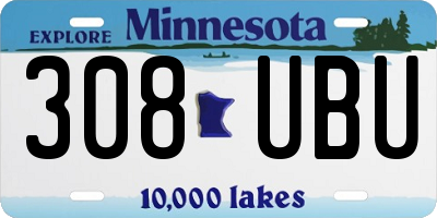 MN license plate 308UBU