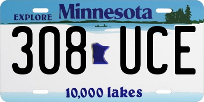 MN license plate 308UCE