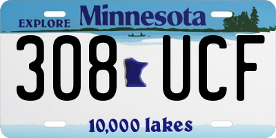 MN license plate 308UCF