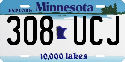 MN license plate 308UCJ