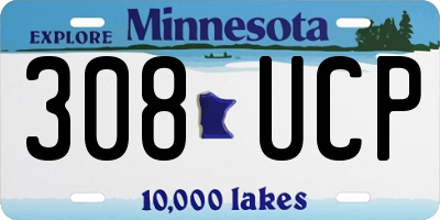 MN license plate 308UCP