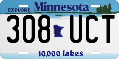 MN license plate 308UCT