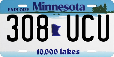 MN license plate 308UCU