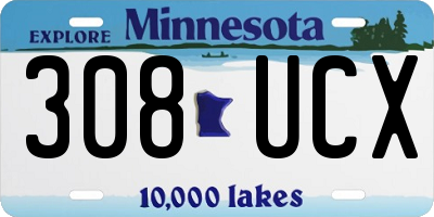 MN license plate 308UCX