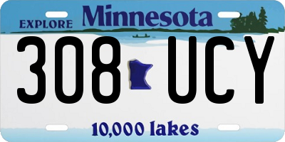 MN license plate 308UCY